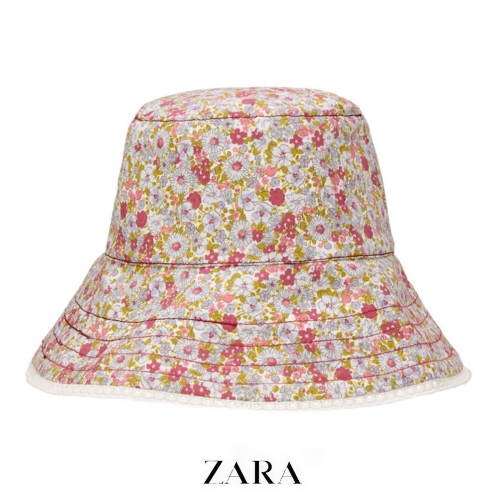 ZARA Kids | Multicolored | FLORAL LACE INSERT BUCKET HAT LIMITED EDITION